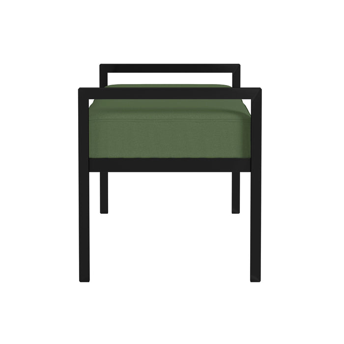 HomePop Modern Metal Bench - Loden Green Velvet