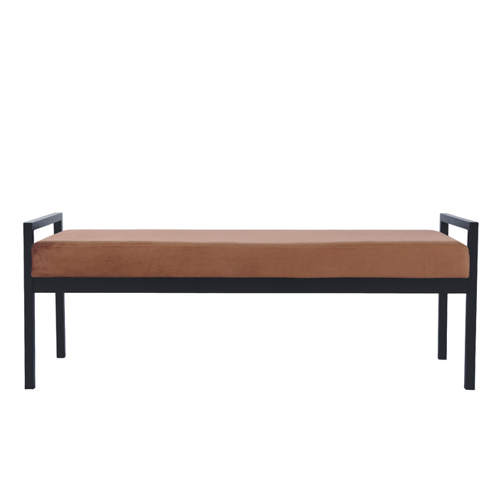 HomePop Modern Meta Bench - Spice Velvet