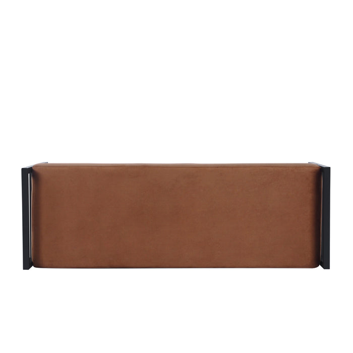 HomePop Modern Meta Bench - Spice Velvet