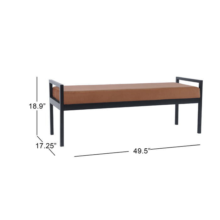 HomePop Modern Meta Bench - Spice Velvet