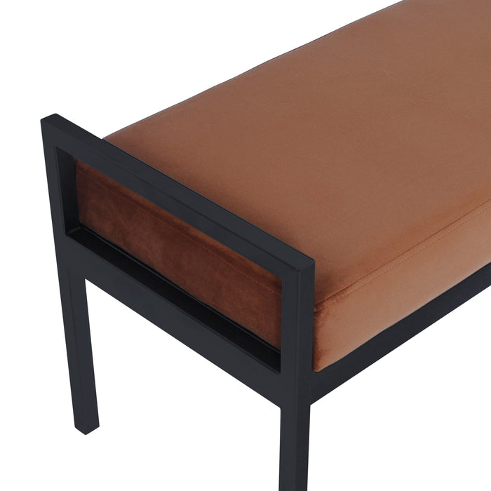 HomePop Modern Meta Bench - Spice Velvet