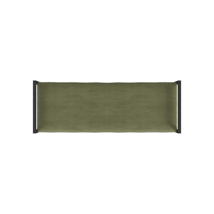 HomePop Modern Metal Bench - Light Sage Green Velvet