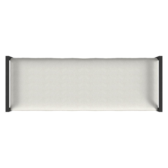 HomePop Modern Metal Bench - Cream Boucle