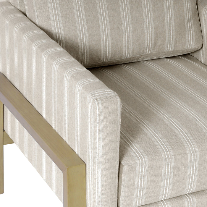 HomePop Wood Frame Accent Chair - Tan Stripe