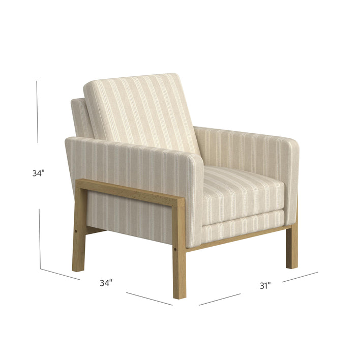 HomePop Wood Frame Accent Chair - Tan Stripe