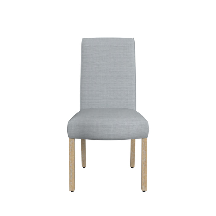 HomePop Scalloped Detail Dining Chair- Light Gray Woven (Set of 2)