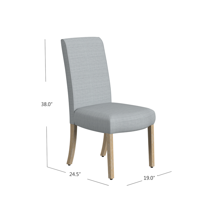 HomePop Scalloped Detail Dining Chair- Light Gray Woven (Set of 2)