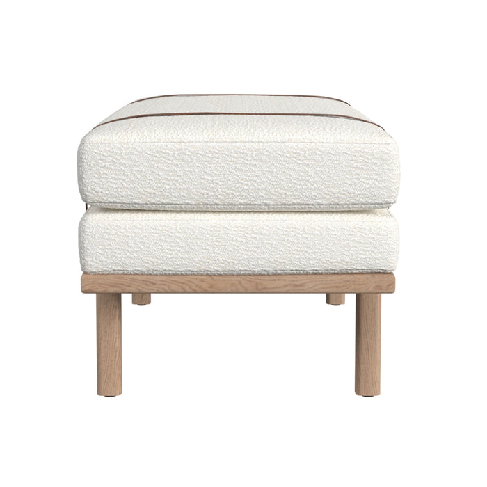 HomePop upholstered Bench with Wood Base - Cream Boucle