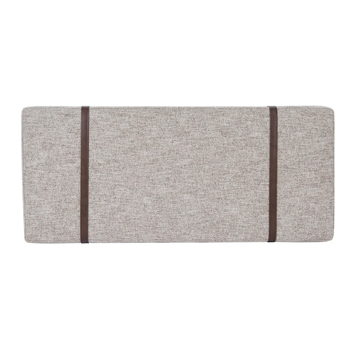 HomePop upholstered Bench with Wood Base - Midtone Gray Fabric