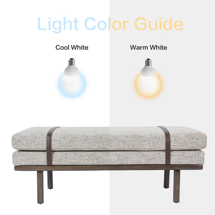 HomePop upholstered Bench with Wood Base - Midtone Gray Fabric