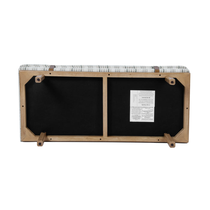 HomePop Upholstered Bench with Wood Base - Gray Striped Pattern