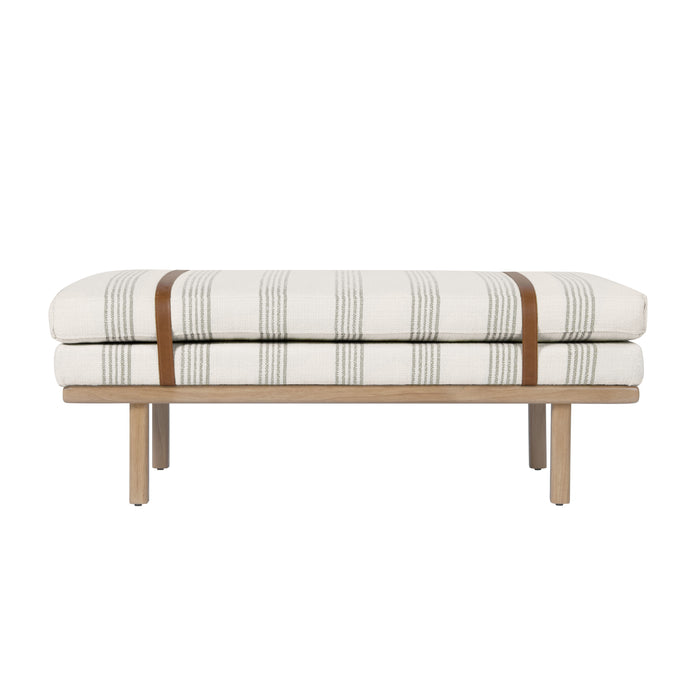 HomePop Upholstered Bench with Wood Base - Brown Stripe
