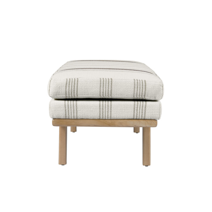 HomePop Upholstered Bench with Wood Base - Brown Stripe
