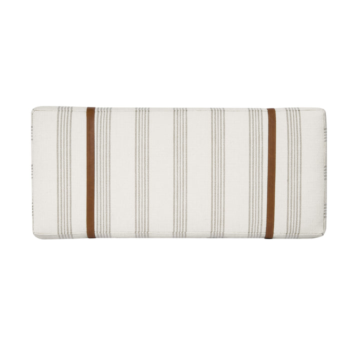 HomePop Upholstered Bench with Wood Base - Brown Stripe