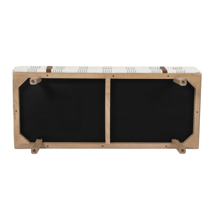 HomePop Upholstered Bench with Wood Base - Brown Stripe