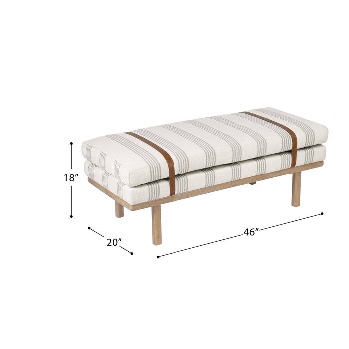 HomePop Upholstered Bench with Wood Base - Brown Stripe