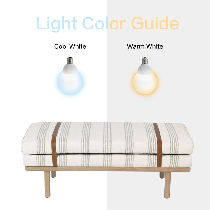 HomePop Upholstered Bench with Wood Base - Brown Stripe