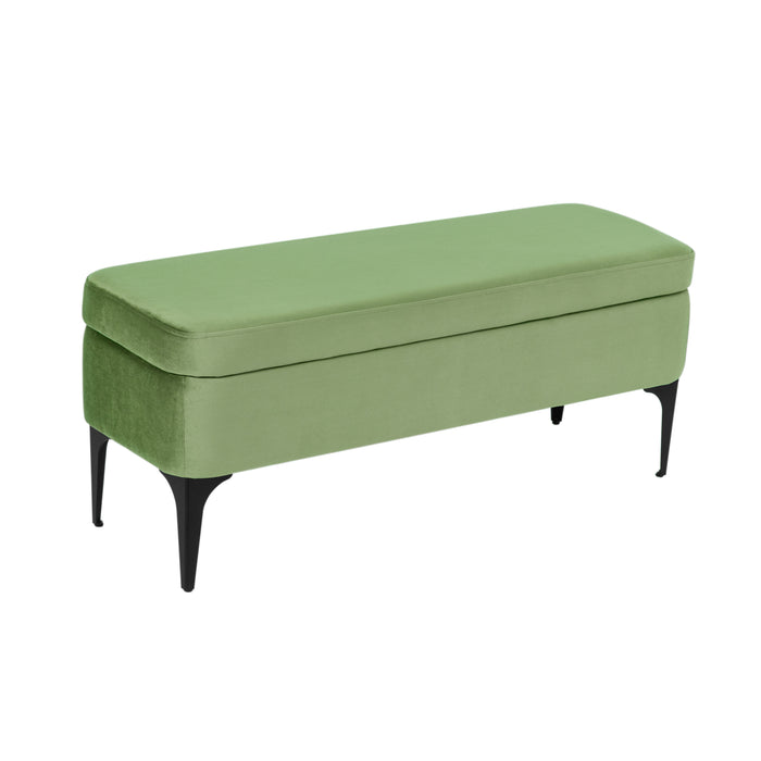 HomePop Large Modern Storage Bench - Green Velvet