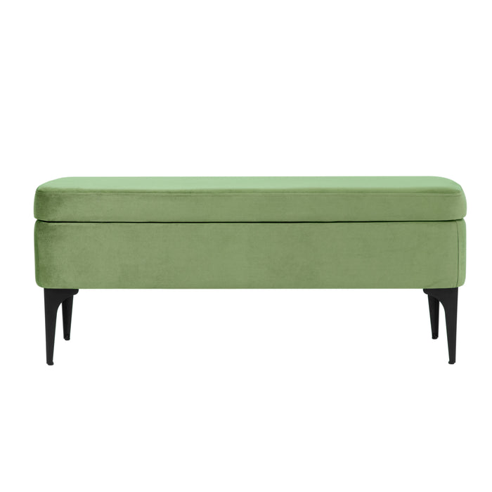 HomePop Large Modern Storage Bench - Green Velvet