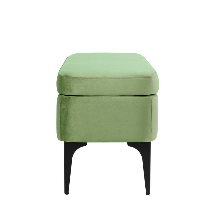 HomePop Large Modern Storage Bench - Green Velvet