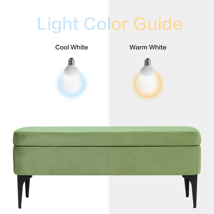 HomePop Large Modern Storage Bench - Green Velvet