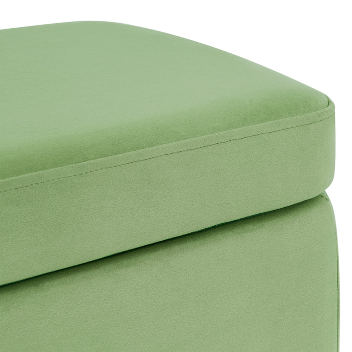 HomePop Large Modern Storage Bench - Green Velvet