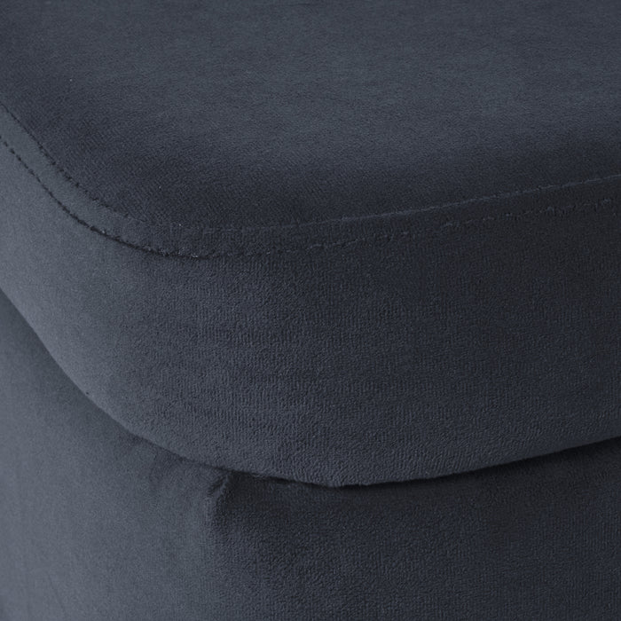HomePop Large Modern Storage Bench - Blue Velvet