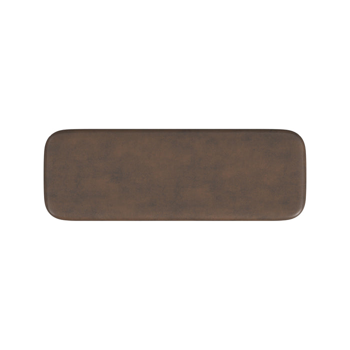 HomePop Large Modern Storage Bench - Brown Faux Leather