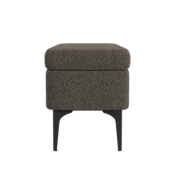 HomePop Large Modern Storage Bench - Dark Brown Boucle