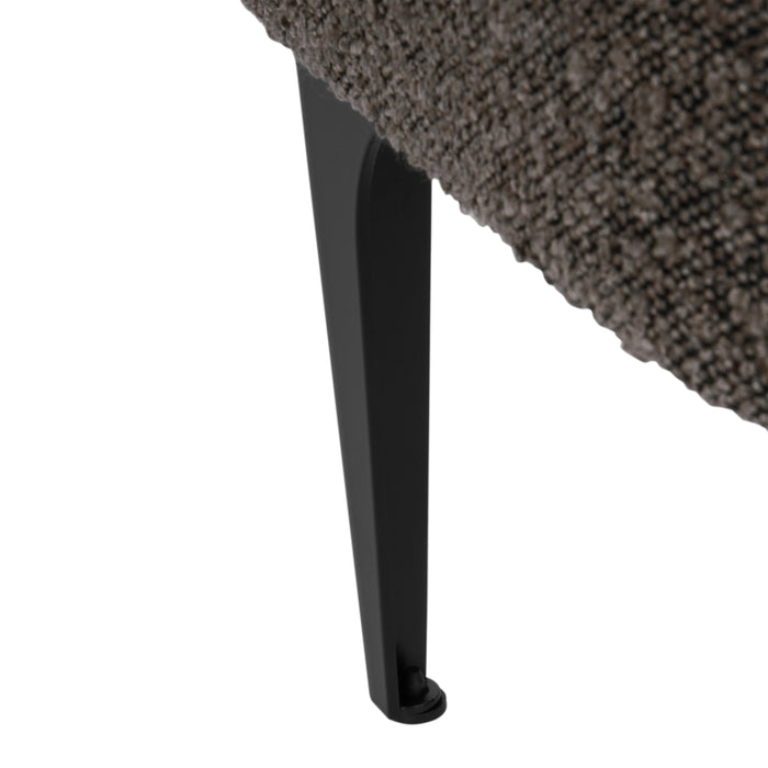 HomePop Large Modern Storage Bench - Dark Brown Boucle