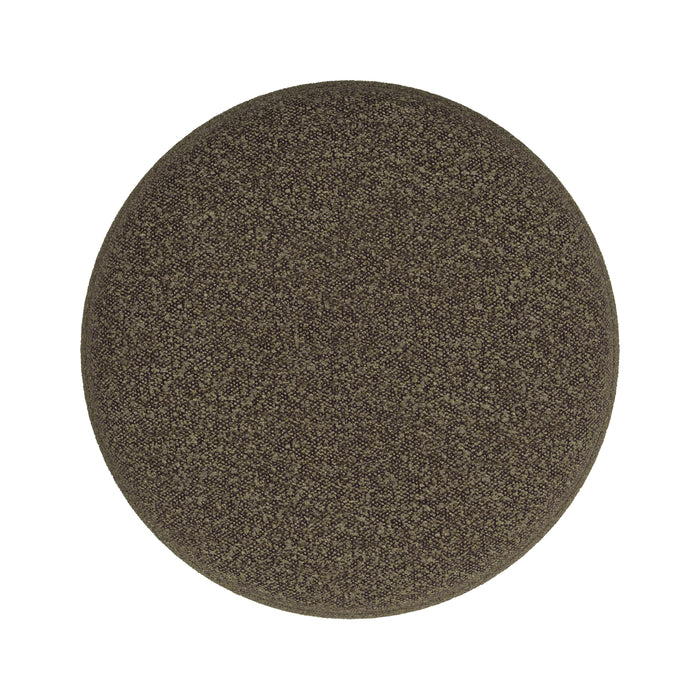 HomePop Upholstered Round Ottoman- Dark Brown Boucle