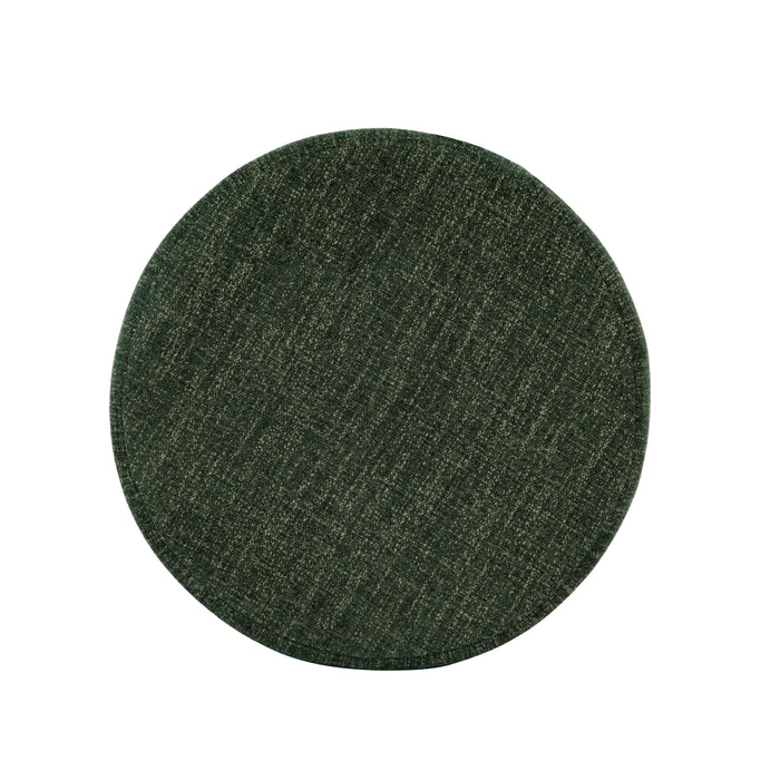 HomePop Upholstered Round Ottoman - Green Woven Fabric