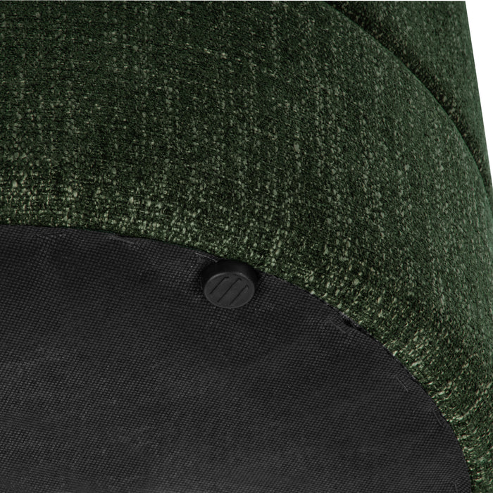 HomePop Upholstered Round Ottoman - Green Woven Fabric