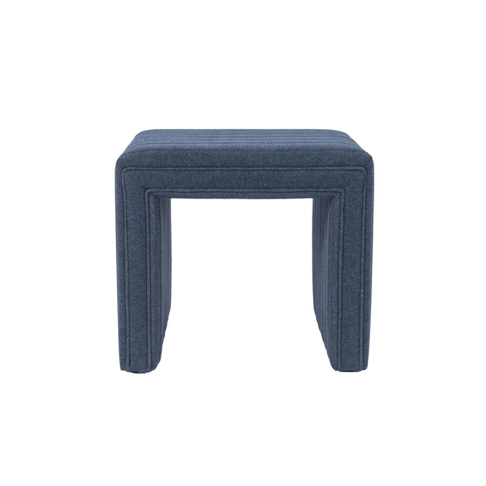 HomePop Modern Channel Ottoman - Blue Woven Fabric