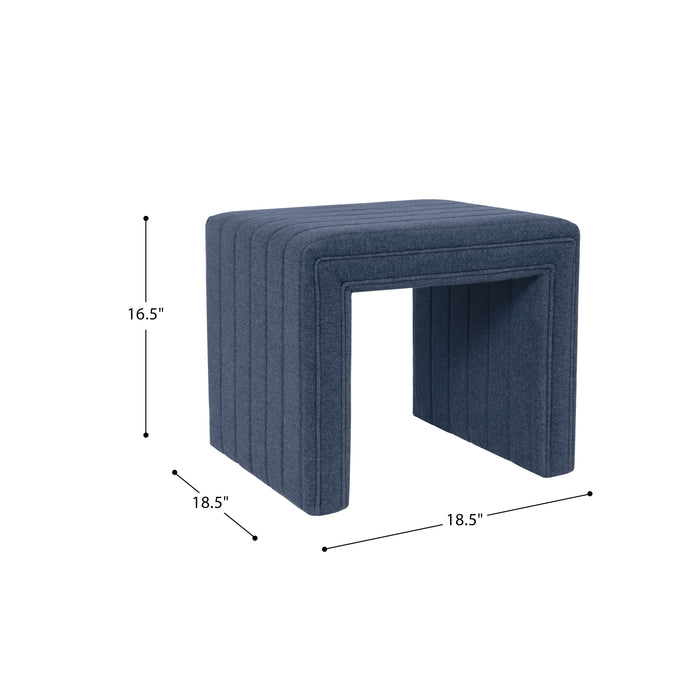 HomePop Modern Channel Ottoman - Blue Woven Fabric