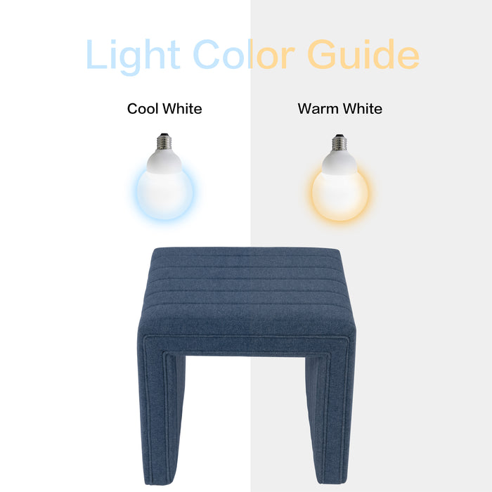 HomePop Modern Channel Ottoman - Blue Woven Fabric