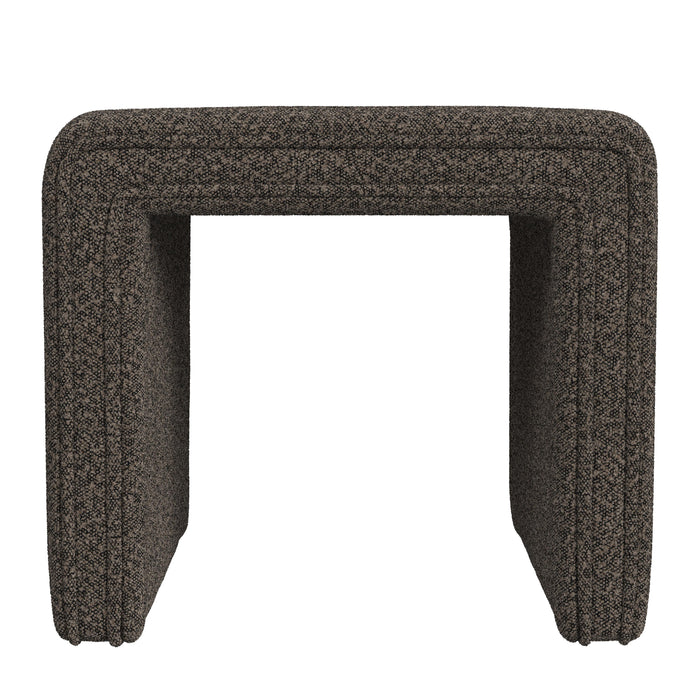 HomePop Modern Channel Ottoman - Dark Brown Boucle