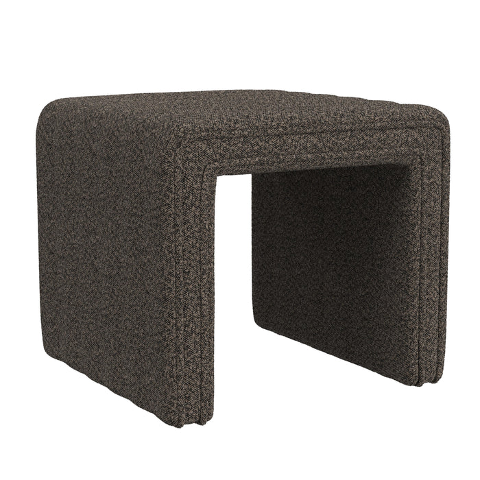 HomePop Modern Channel Ottoman - Dark Brown Boucle