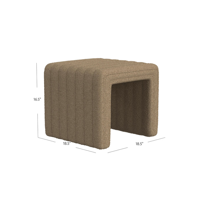 HomePop Modern Channel Ottoman- Brown Boucle