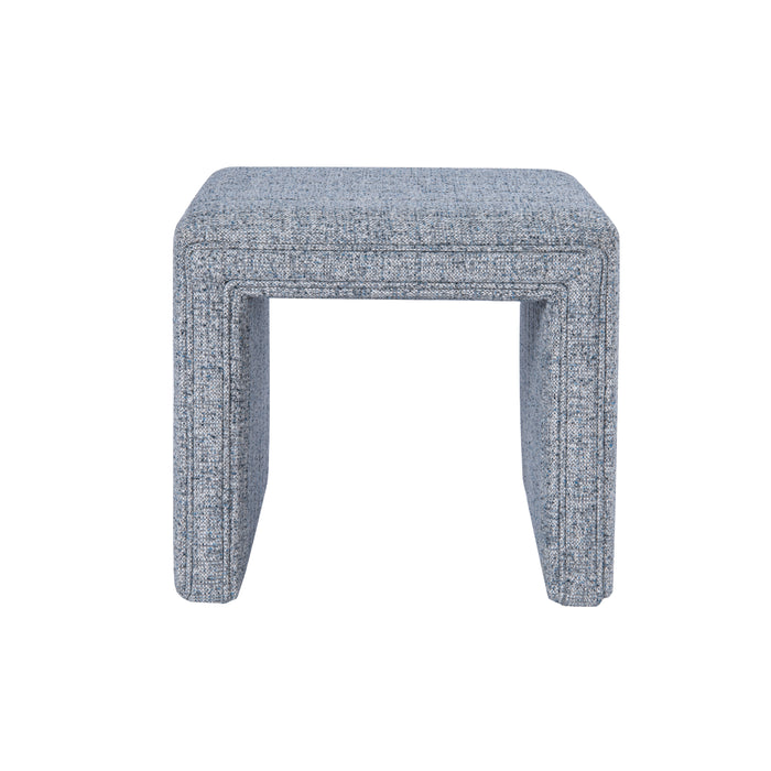 HomePop Modern Channel Ottoman - Blue Gray Woven Fabric