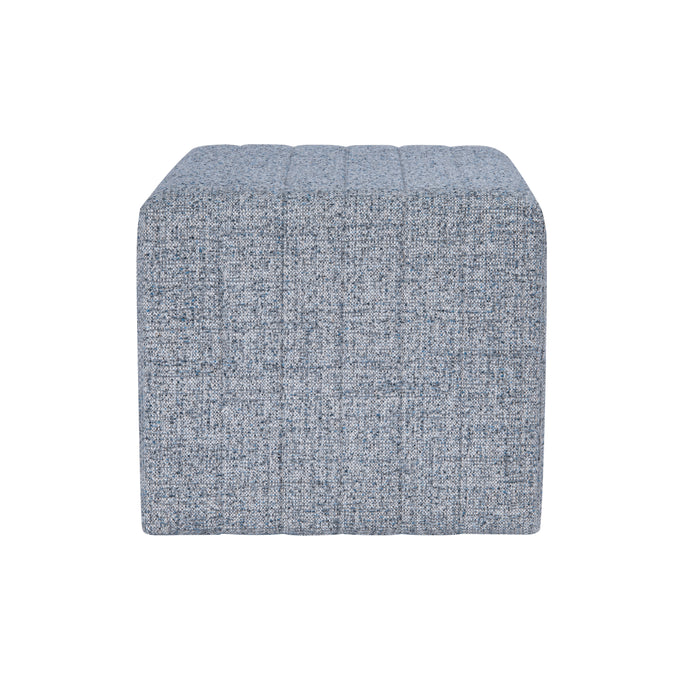 HomePop Modern Channel Ottoman - Blue Gray Woven Fabric