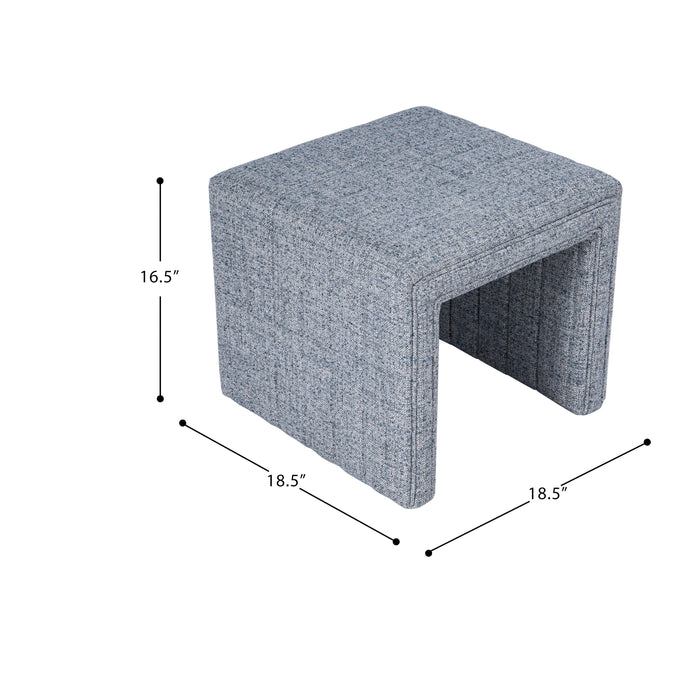 HomePop Modern Channel Ottoman - Blue Gray Woven Fabric