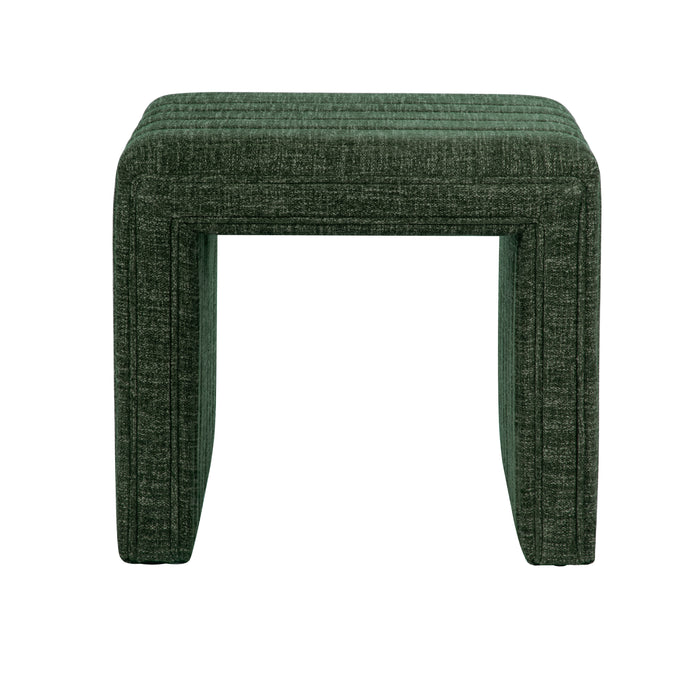 HomePop Modern Channel Ottoman - Green Woven Fabric