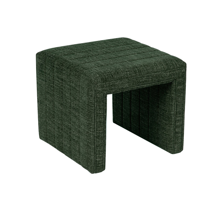 HomePop Modern Channel Ottoman - Green Woven Fabric