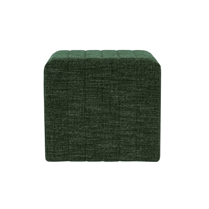 HomePop Modern Channel Ottoman - Green Woven Fabric