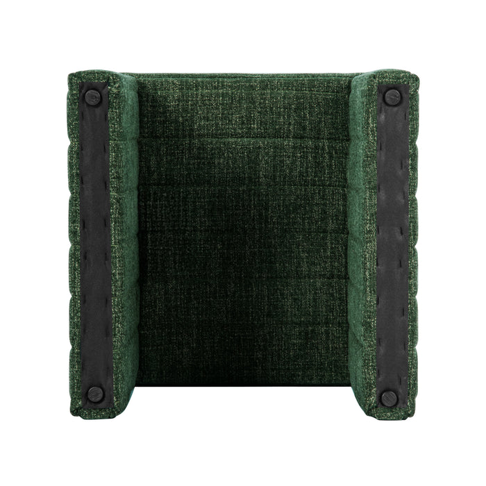 HomePop Modern Channel Ottoman - Green Woven Fabric