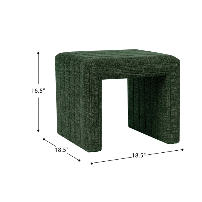 HomePop Modern Channel Ottoman - Green Woven Fabric