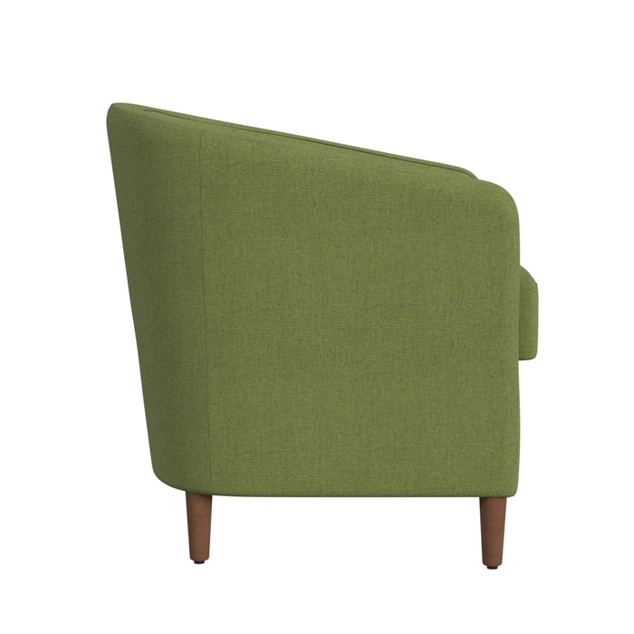 HomePop Modern Barrel Accent Chair-Olive Green Woven
