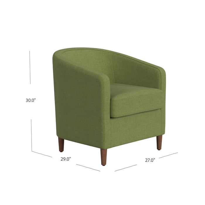 HomePop Modern Barrel Accent Chair-Olive Green Woven