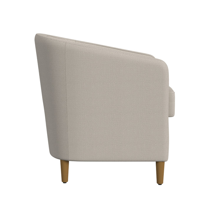 HomePop Modern Barrel Accent Chair- Cream Chevron Woven